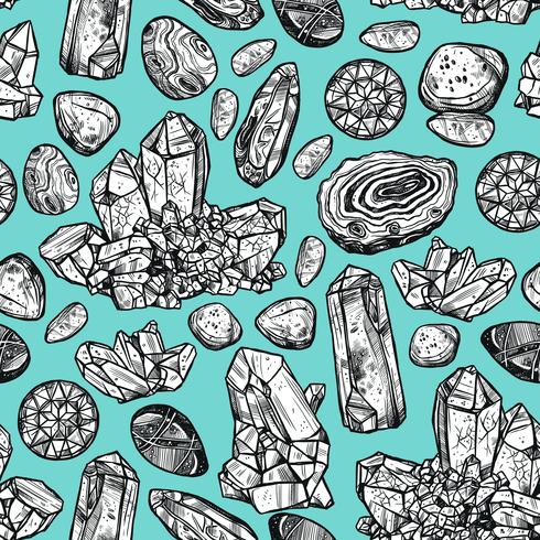 Stenar Crystal Seamless Pattern vektor