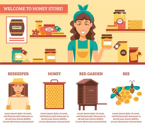 Biodling Honey Infographics vektor