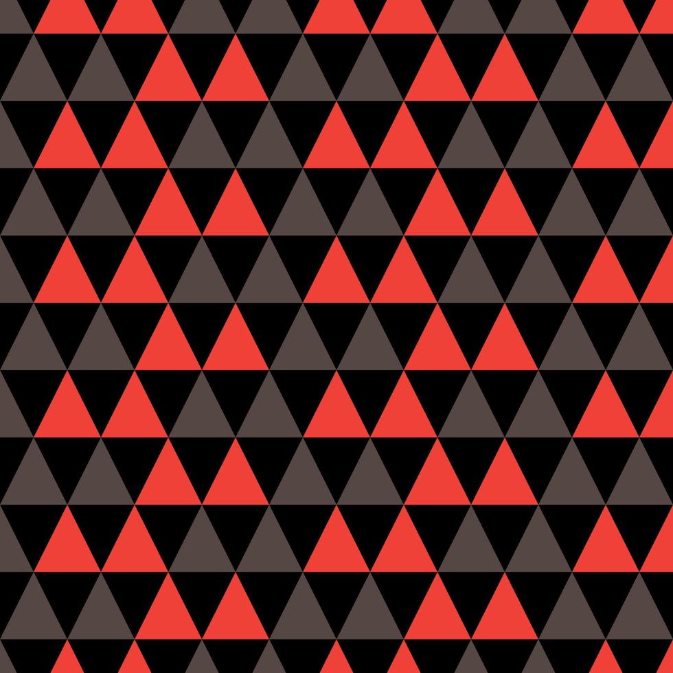 Dreieck schwarz rot nahtloses Musterdesign zum Dekorieren, Tapeten, Geschenkpapier, Stoff, Hintergrund usw. vektor