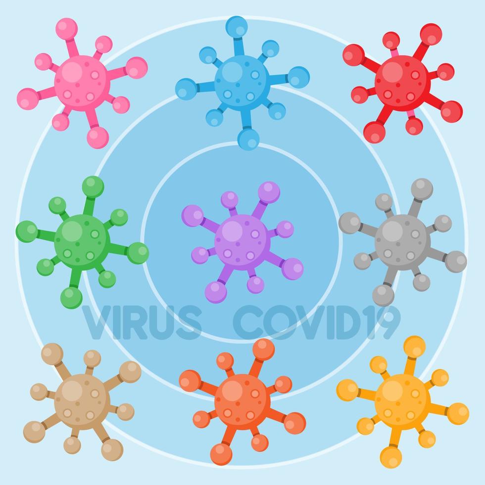 Coronavirus-Krankheit Covid-19-Infektion medizinischer Symbolsatz. vektor