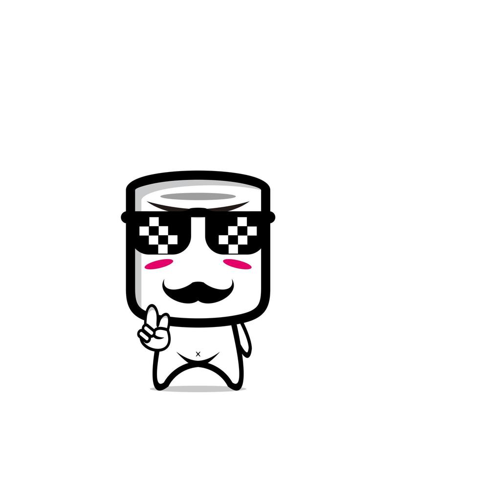 Design Maskottchen süße Marshmallow-Charakter-Grafik vektor