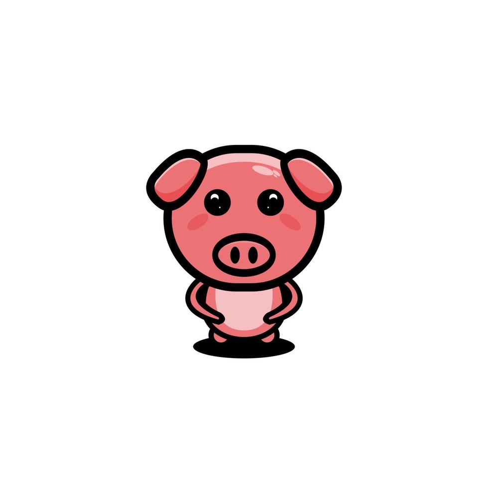 niedliche Schwein-Charakter-Cartoon-Design-Vorlage Illustration vektor