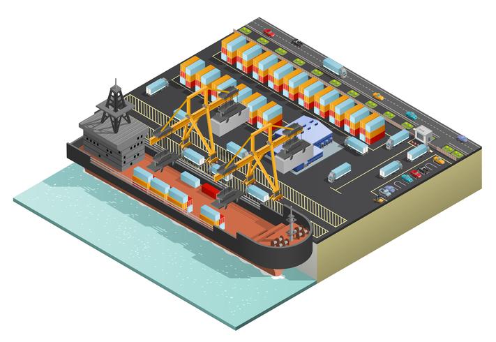 Isometrisk sjötransporter vektor