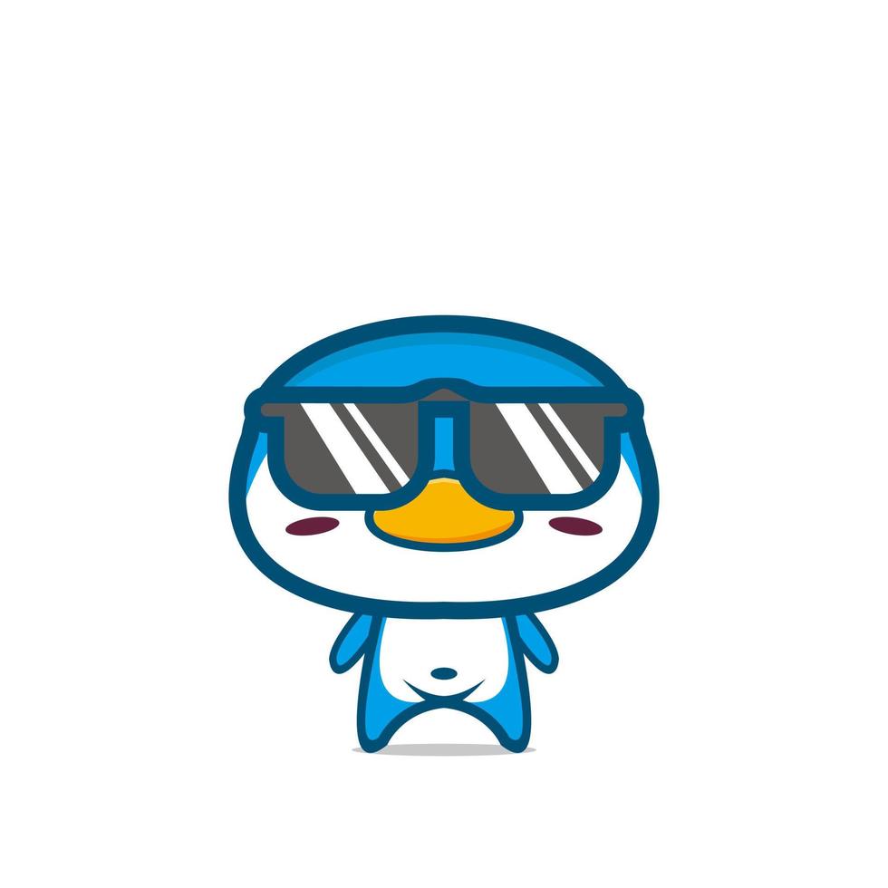niedlicher Cartoon-Pinguin-Design-Maskottchen-Charakter vektor