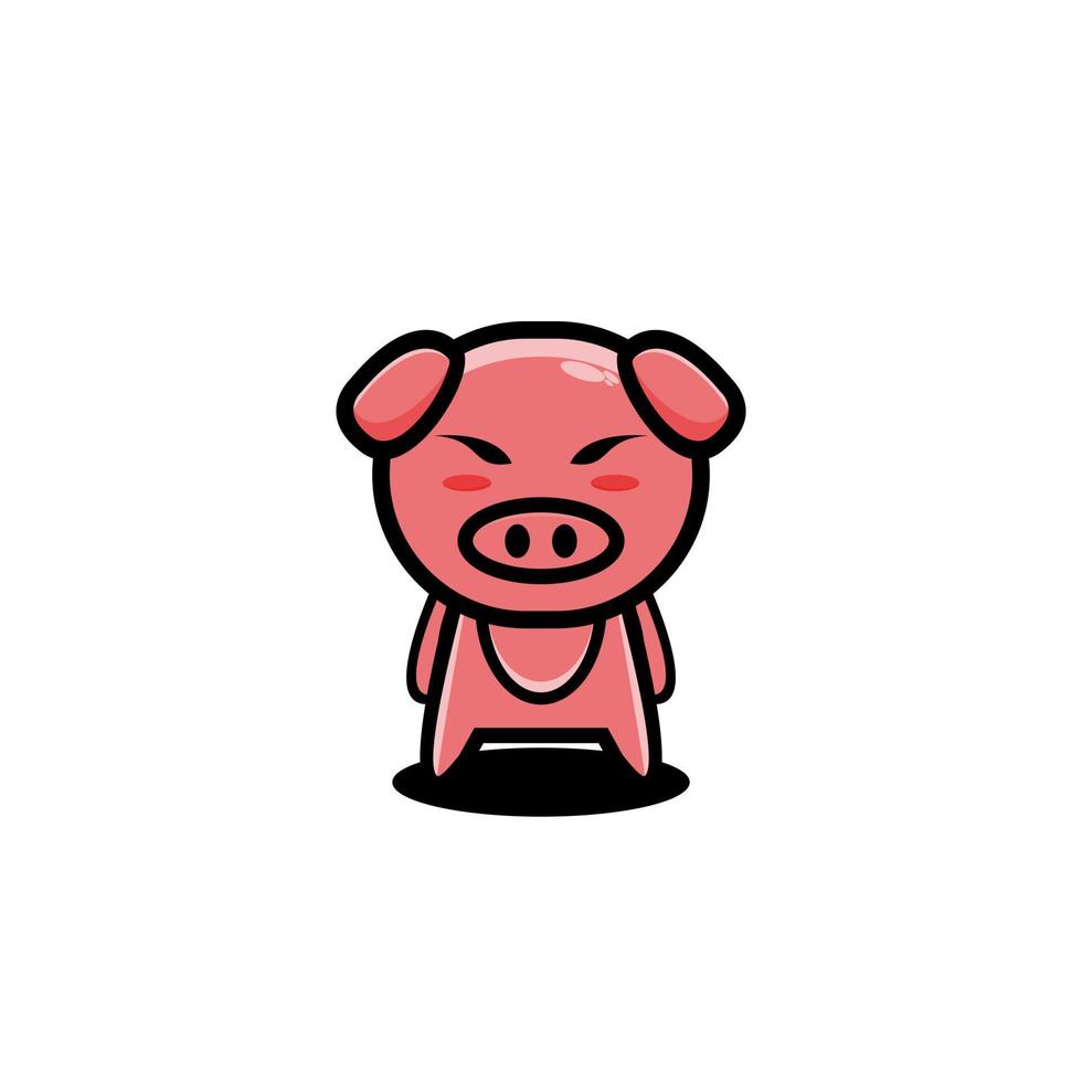 niedliche Schwein-Charakter-Cartoon-Design-Vorlage Illustration vektor