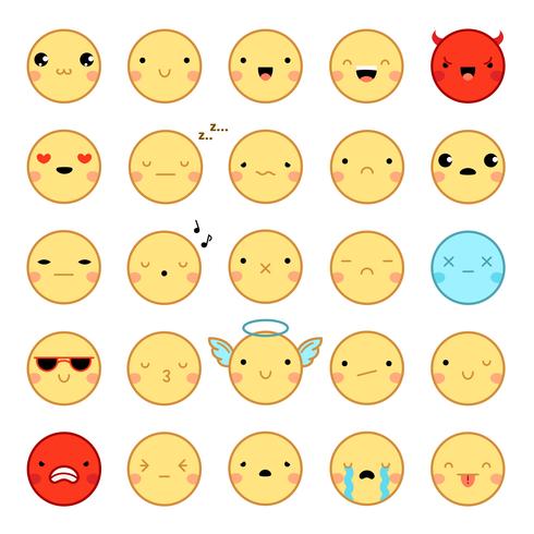 Emoji Emoticons Set vektor