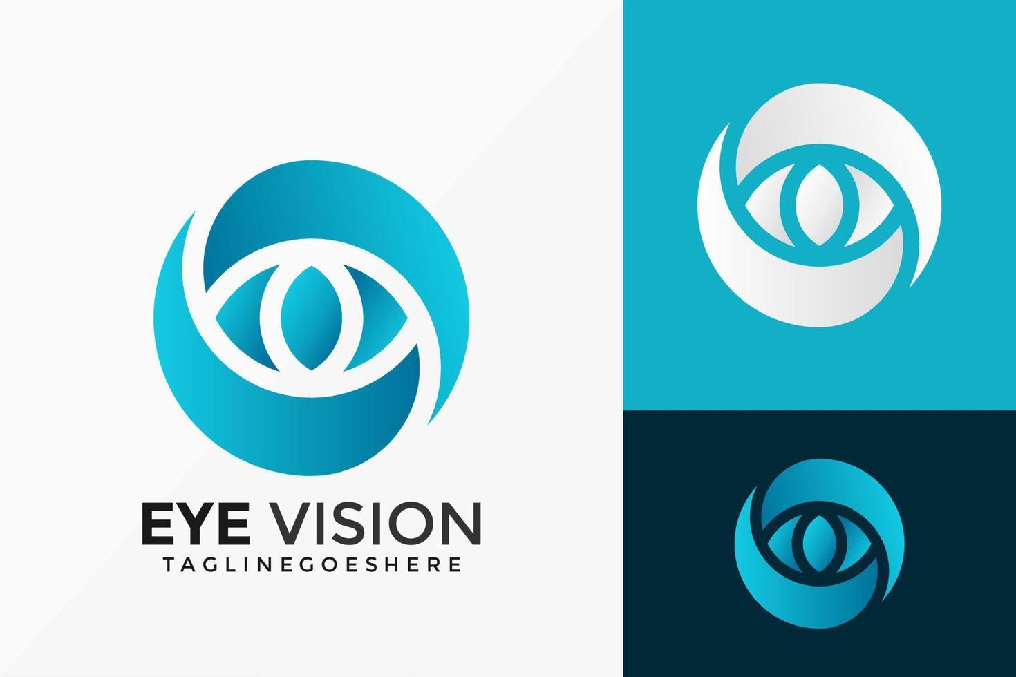 eye vision business logotyp vektordesign. abstrakt emblem, designkoncept, logotyper, logotypelement för mall. vektor