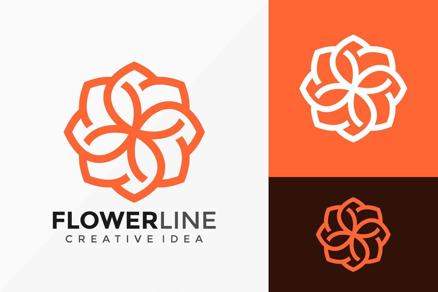 boutique linjekonst skönhet blomma logotyp vektor design. abstrakt emblem, designkoncept, logotyper, logotypelement för mall.