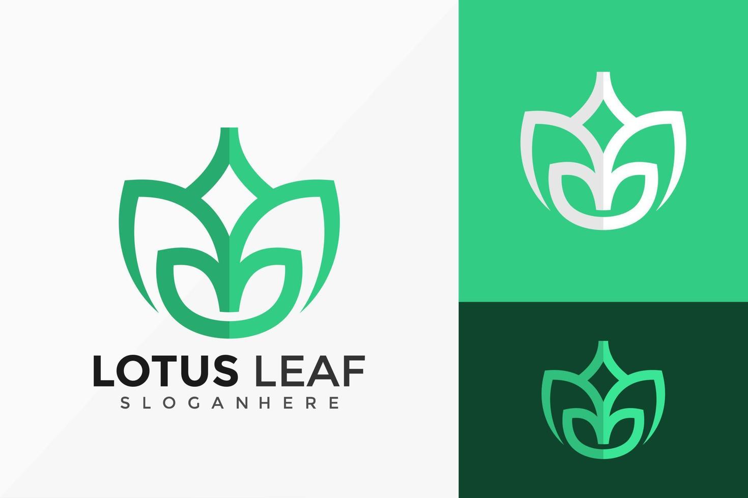 Blume Lotusblatt-Logo-Vektor-Design. abstraktes Emblem, Designkonzept, Logos, Logoelement für Vorlage. vektor