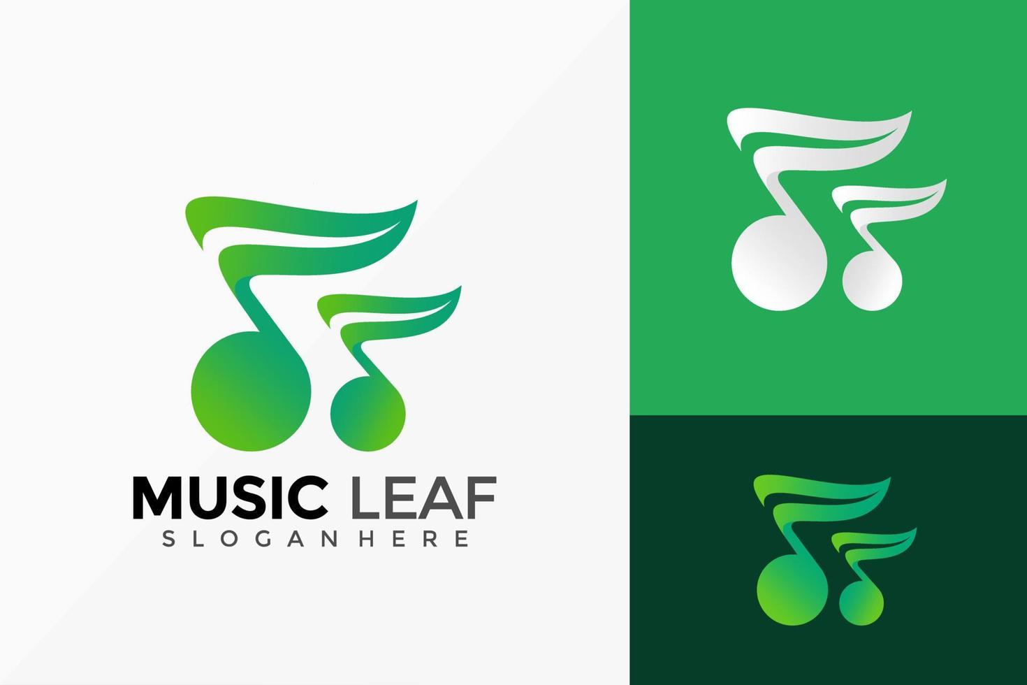 abstrakt natur musik blad logotyp design. kreativ idé logotyper design vektor illustration mall