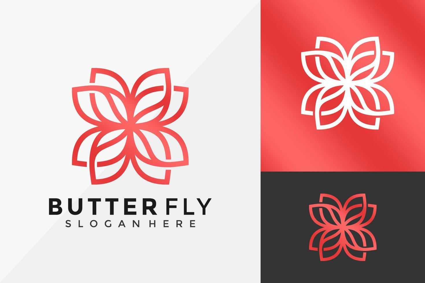 Schmetterlings-Logo-Design, moderne Logo-Designs-Vektor-Illustrationsvorlage vektor