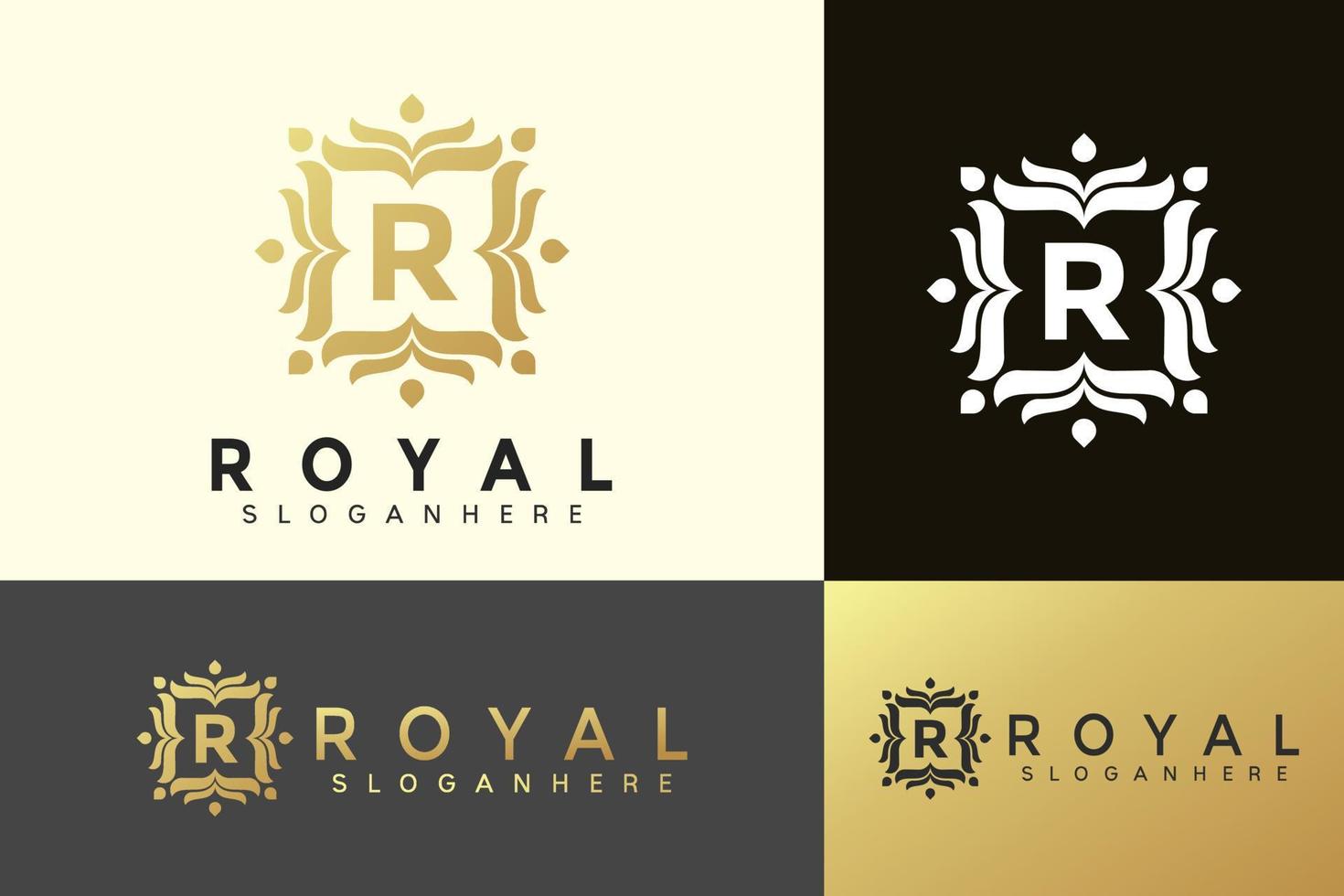 königlicher Logovektor, Luxuslogodesign, modernes Logo, Logodesignvektorillustrationsschablone vektor