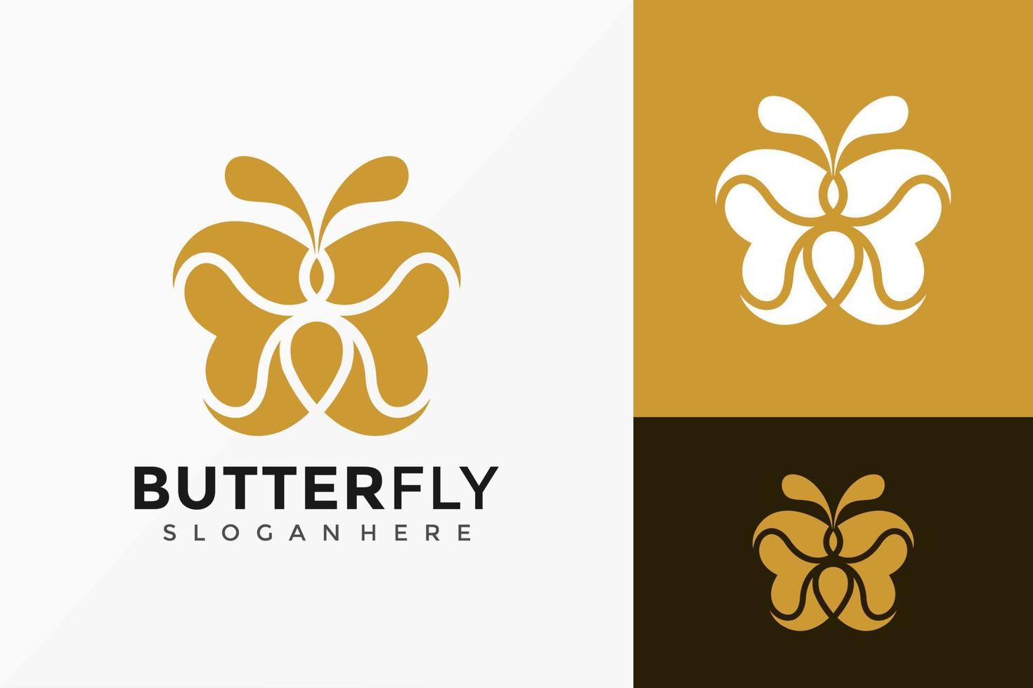 abstraktes Schmetterlingslogodesign, kreative moderne Logos entwirft Vektorillustrationsschablone vektor