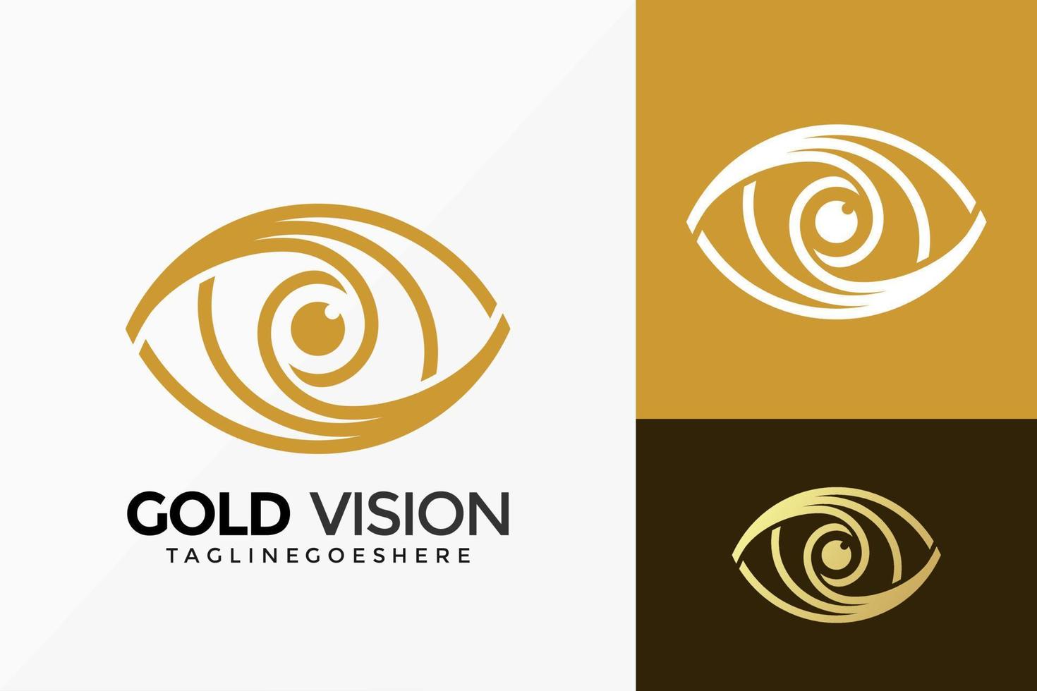 golden eye vision logotyp vektor design. abstrakt emblem, designkoncept, logotyper, logotypelement för mall.