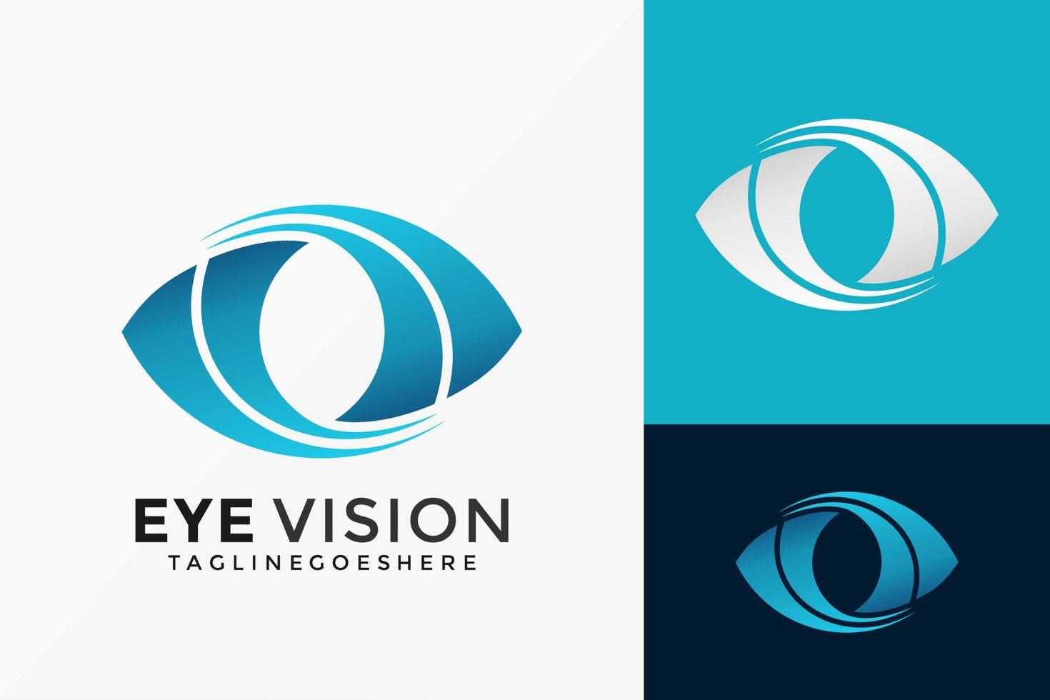 öga vision färgglada logotyp vektor design. abstrakt emblem, designkoncept, logotyper, logotypelement för mall.