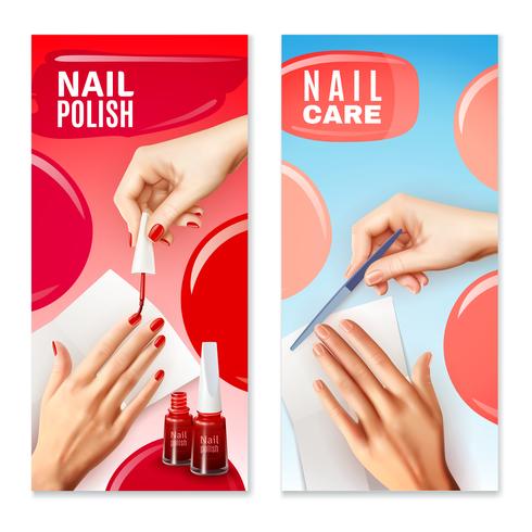 Nail Care Polish 2 Banners Set vektor