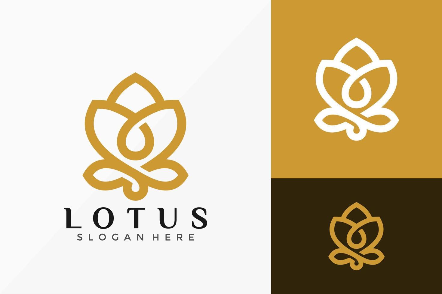 Zen Lotus floral Logo-Vektor-Design. abstraktes Emblem, Designkonzept, Logos, Logoelement für Vorlage. vektor