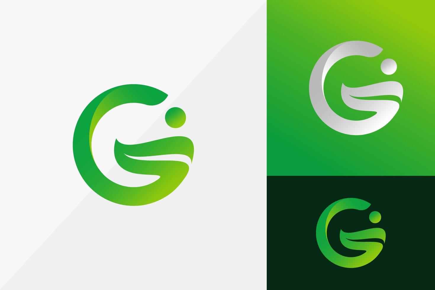 bokstaven g gröna blad logotyp design, modern logotyp design vektor illustration mall