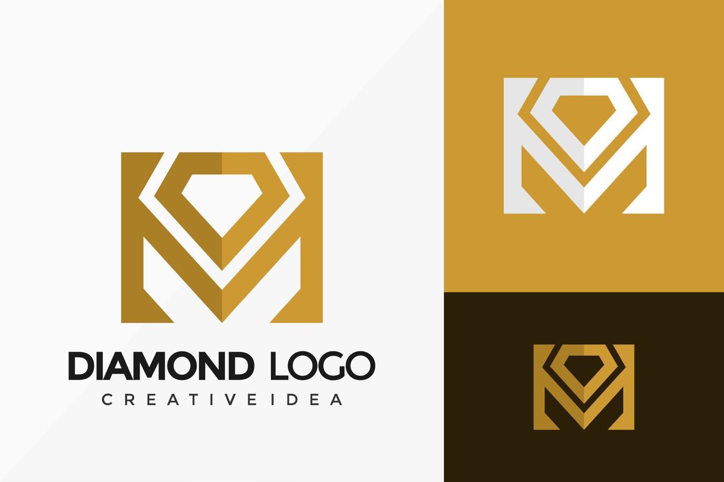 bokstaven m lyx diamant logotyp vektor design. abstrakt emblem, designkoncept, logotyper, logotypelement för mall.