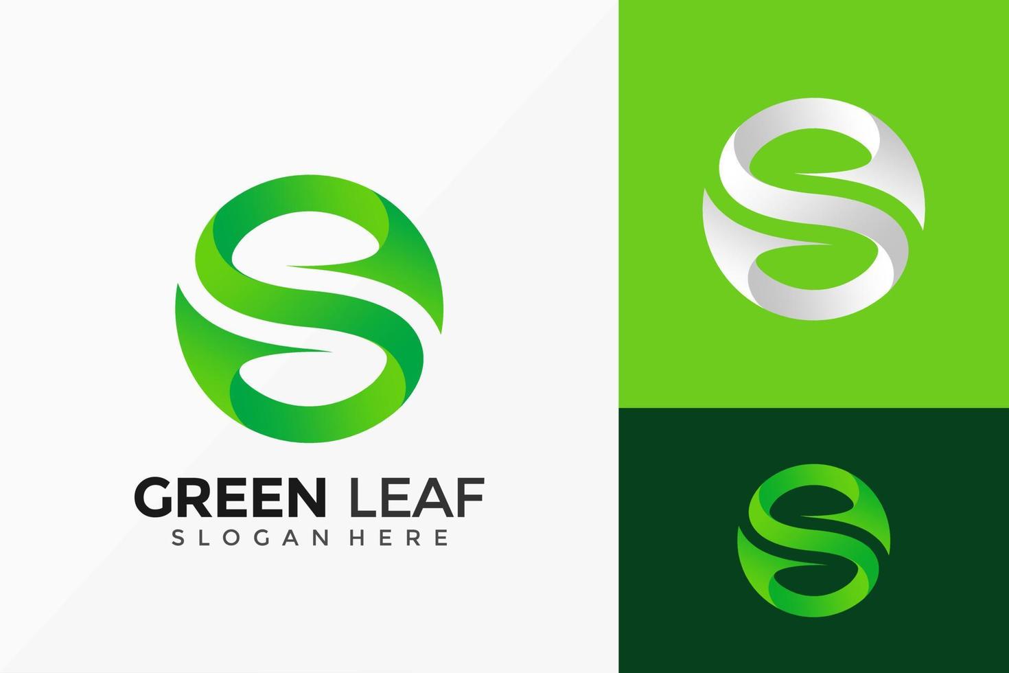 bokstaven s eco leaf logotyp design. kreativ idé logotyper design vektor illustration mall