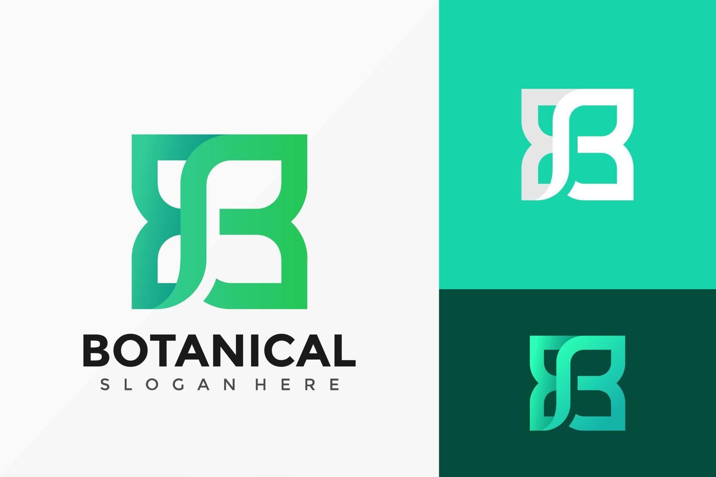 bokstaven b botaniska kreativ logotyp vektordesign. abstrakt emblem, designkoncept, logotyper, logotypelement för mall. vektor