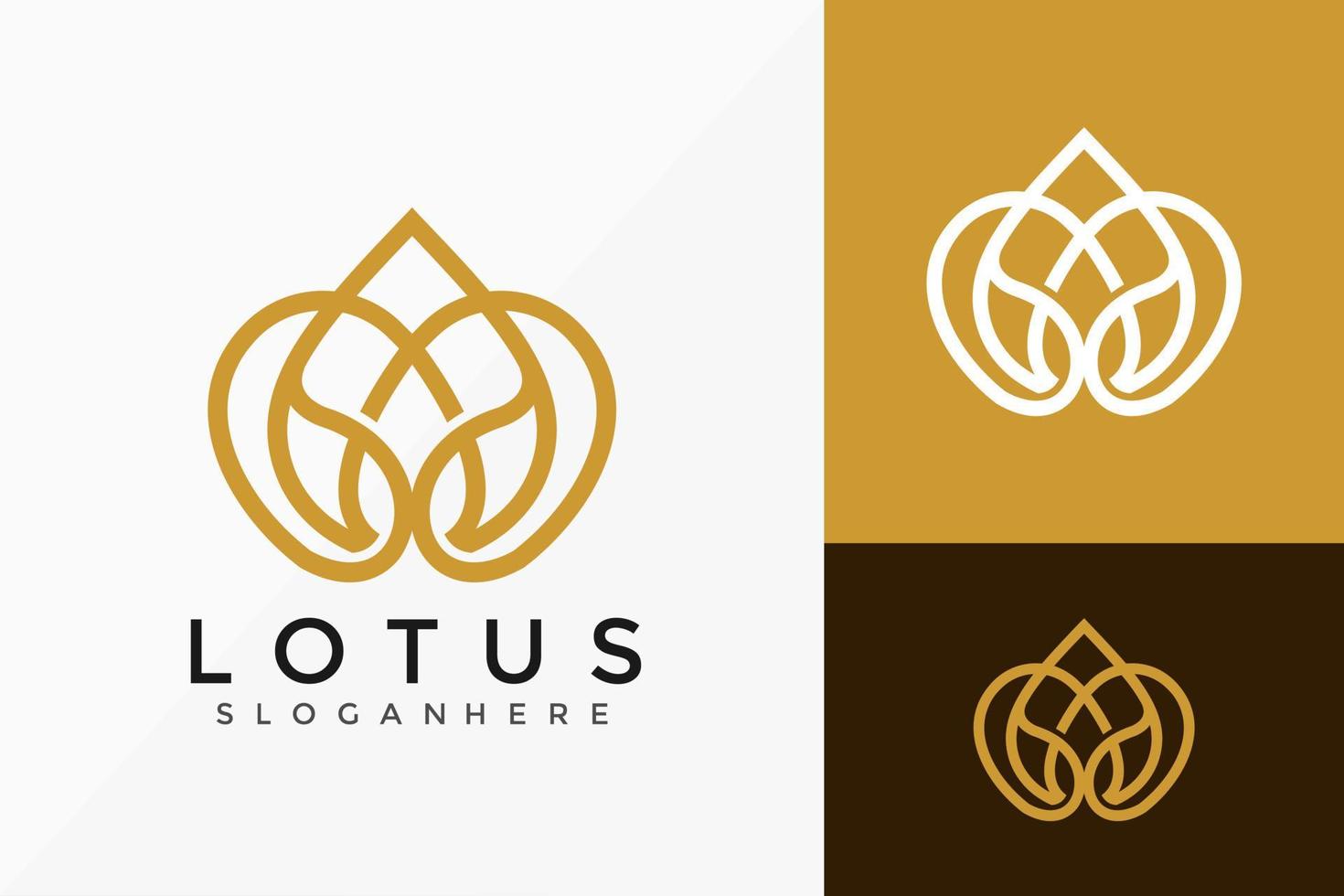 elegantes Lotus-Boutique-Logo-Design, kreative moderne Logos-Designs Vektor-Illustrationsvorlage vektor
