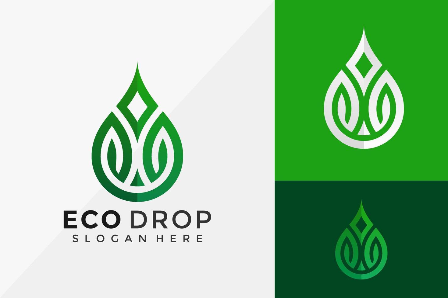 Öko-Drop-Zeichen-Logo-Design, moderne Logo-Designs-Vektor-Illustrationsvorlage vektor