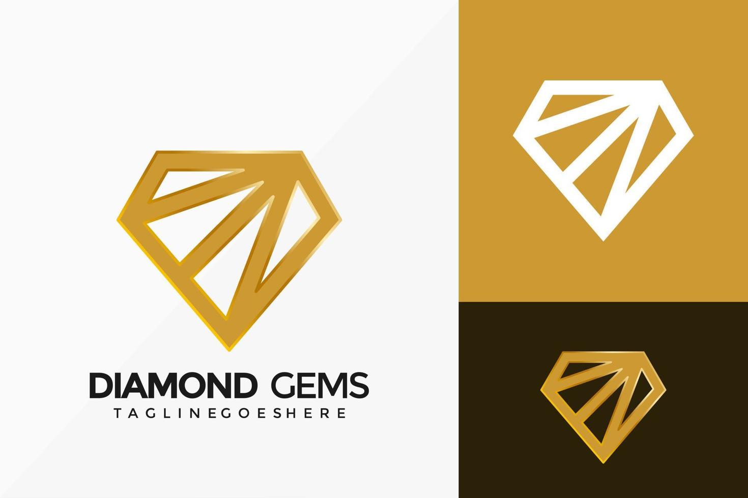 Diamant-Edelstein-Logo-Vektor-Design. abstraktes Emblem, Designkonzept, Logos, Logoelement für Vorlage. vektor