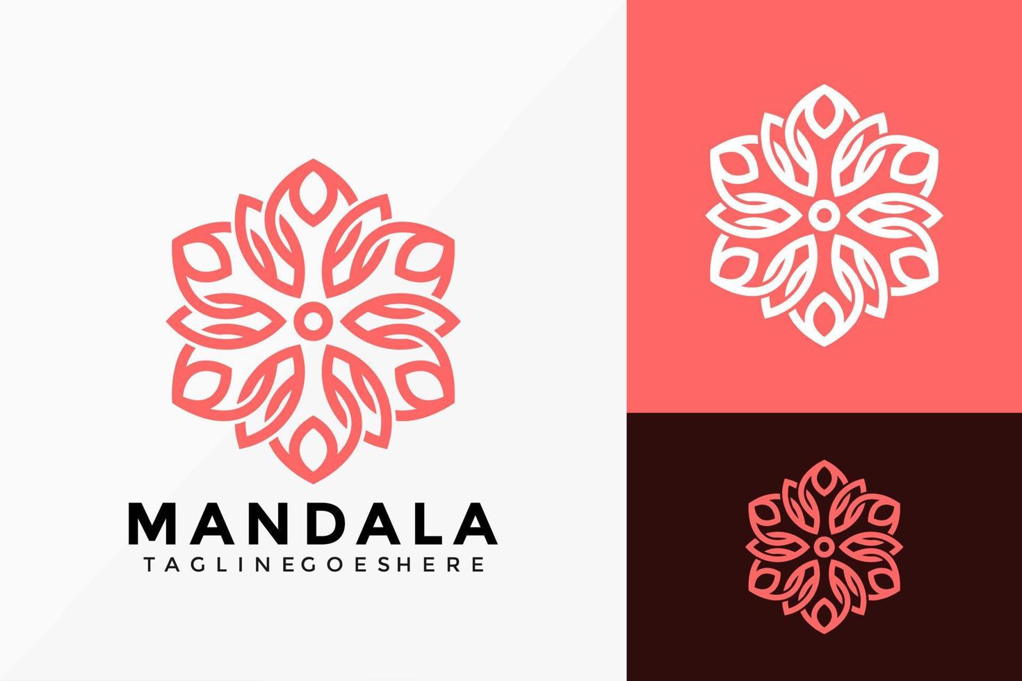 lyxig mandala logotyp vektordesign. abstrakt emblem, designkoncept, logotyper, logotypelement för mall. vektor