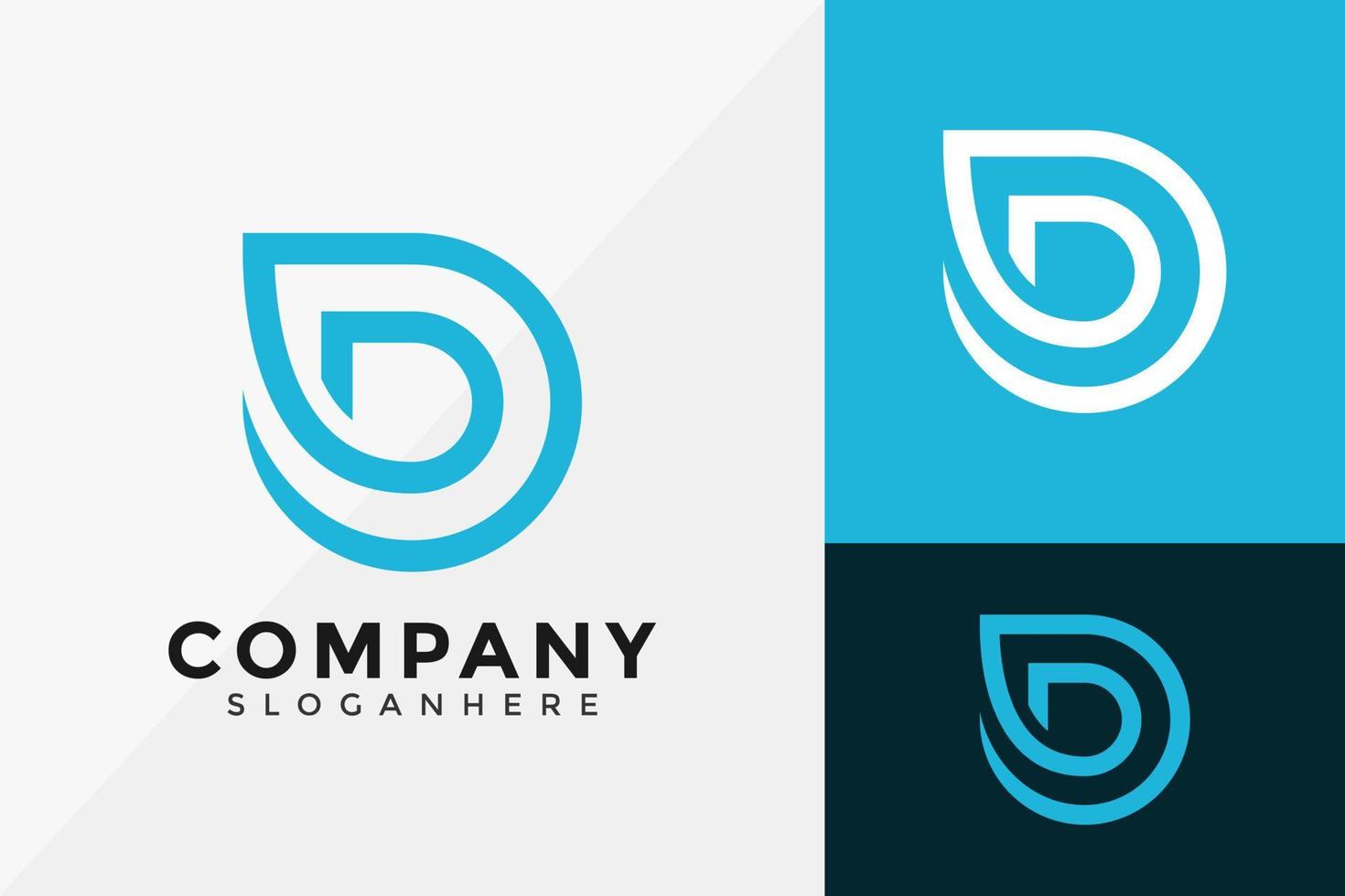 bokstaven d monogram logotyp design, varumärkesidentitet logotyper design vektor illustration mall