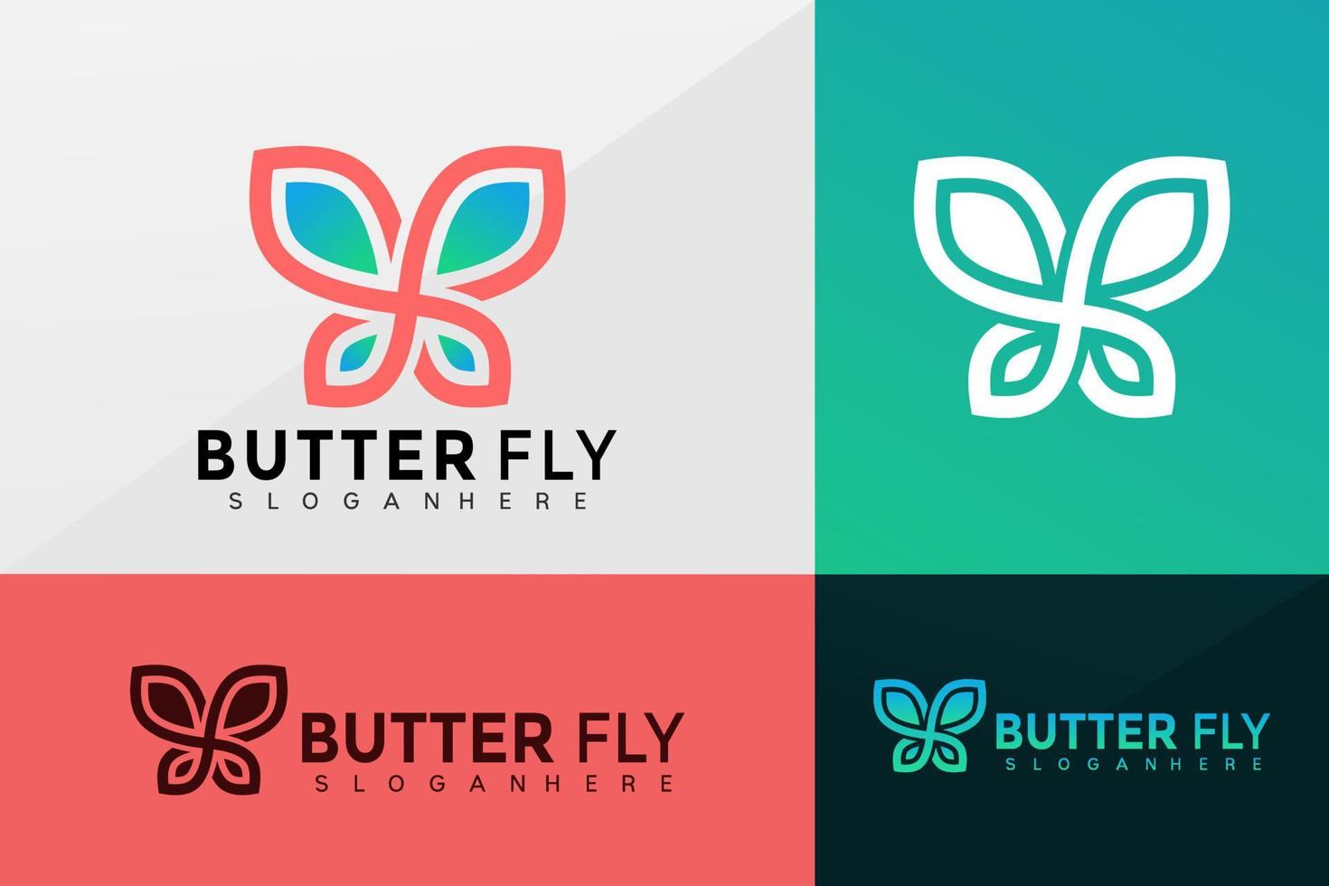 Schmetterlingsgeschäftslogovektor, Markenidentitätslogodesign, modernes Logo, Logodesignvektorillustrationsschablone vektor