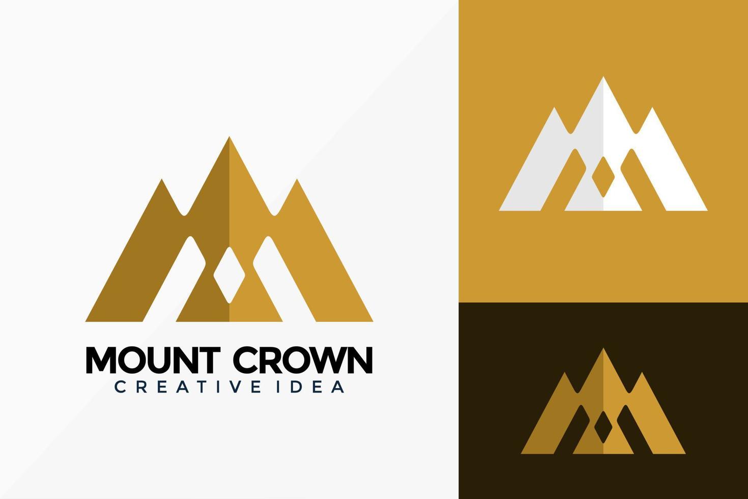 lyx berg crown logotyp vektor design. abstrakt emblem, designkoncept, logotyper, logotypelement för mall.