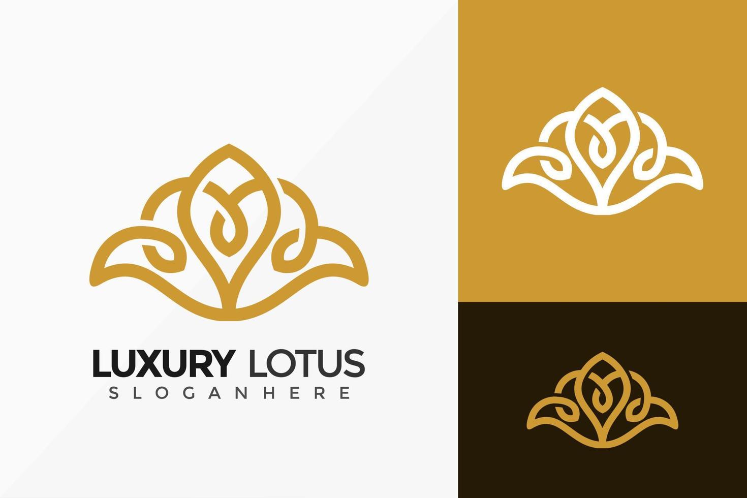 Luxus-Lotusschmuck-Logo-Design, minimalistische Logos-Designs Vektor-Illustrationsvorlage vektor