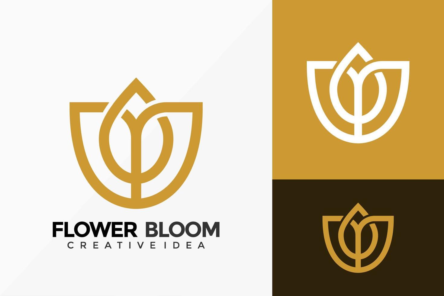 Luxus-Blumenblüten-Logo-Vektor-Design. abstraktes Emblem, Designkonzept, Logos, Logoelement für Vorlage. vektor