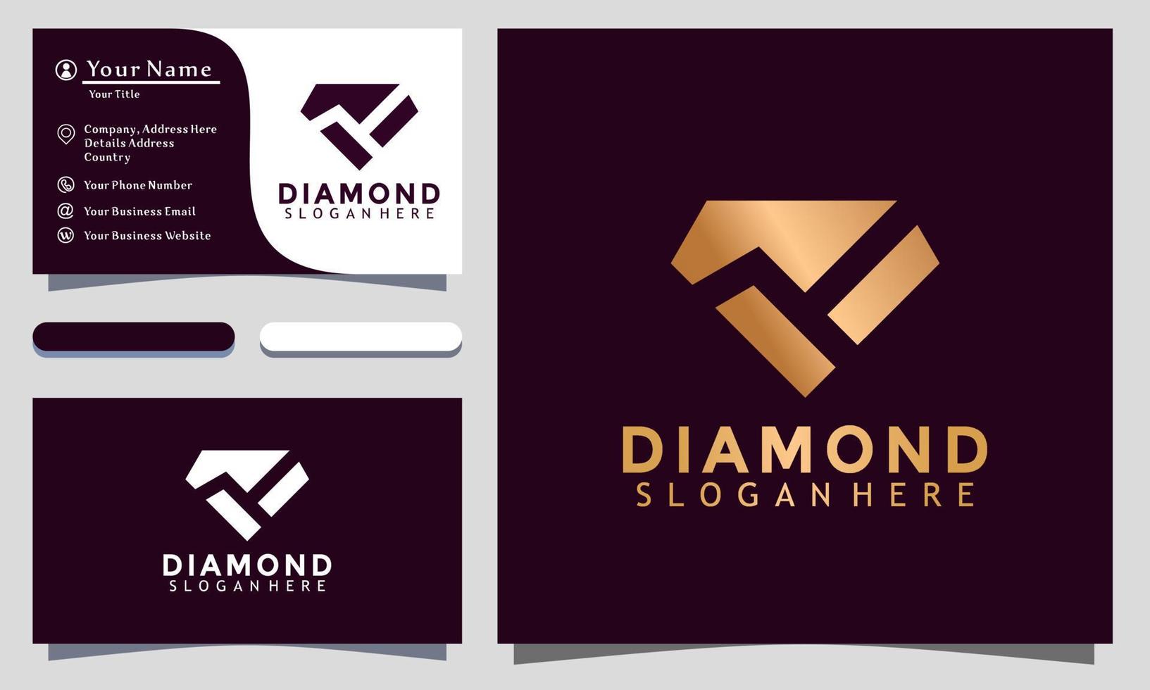 abstrakt diamant smycken modern logotyp design vektorillustration, visitkortsmall vektor