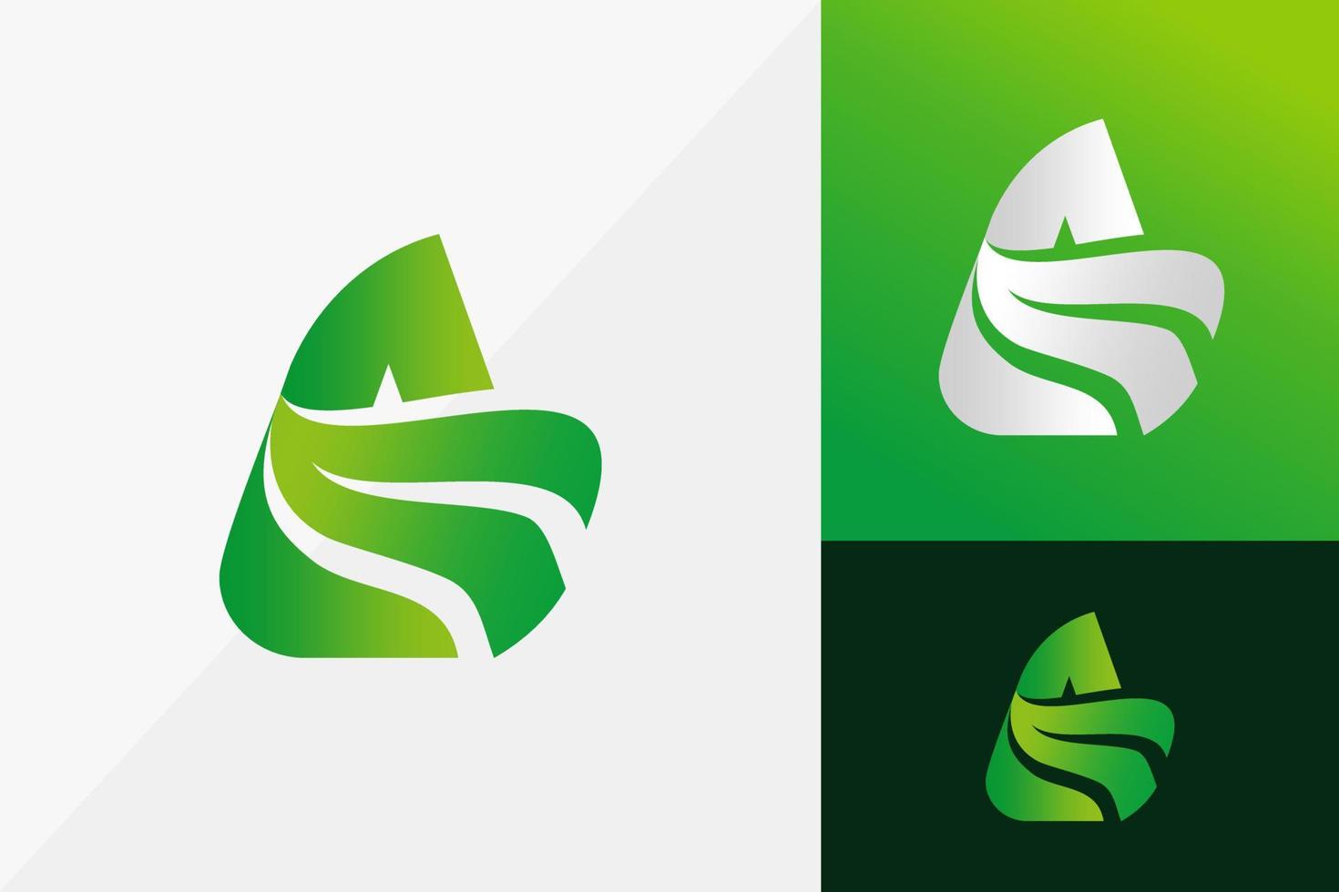 brev ett grönt blad logotyp design, modern logotyp design vektor illustration mall