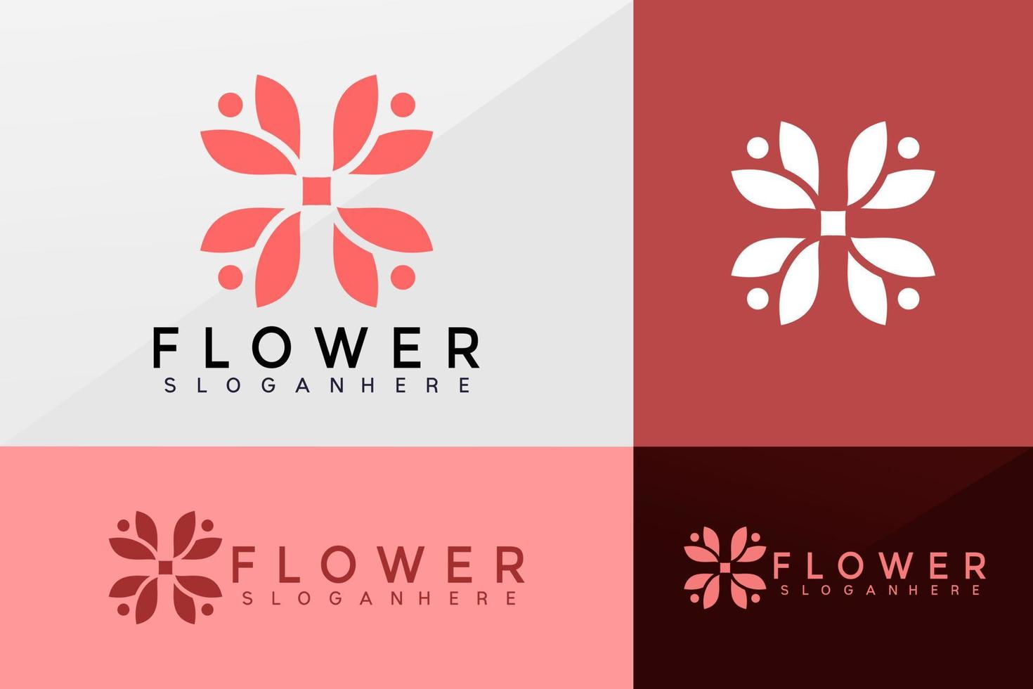 skönhet blomma logotyp vektor, varumärkesidentitet logotyp design, modern logotyp, logotyp design vektor illustration mall