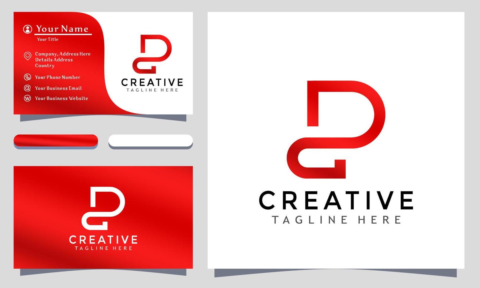 Anfangsbuchstabe pd kreative Logo-Design-Vektor-Illustration, minimalistisch elegante, moderne Firmen-Visitenkartenvorlage vektor