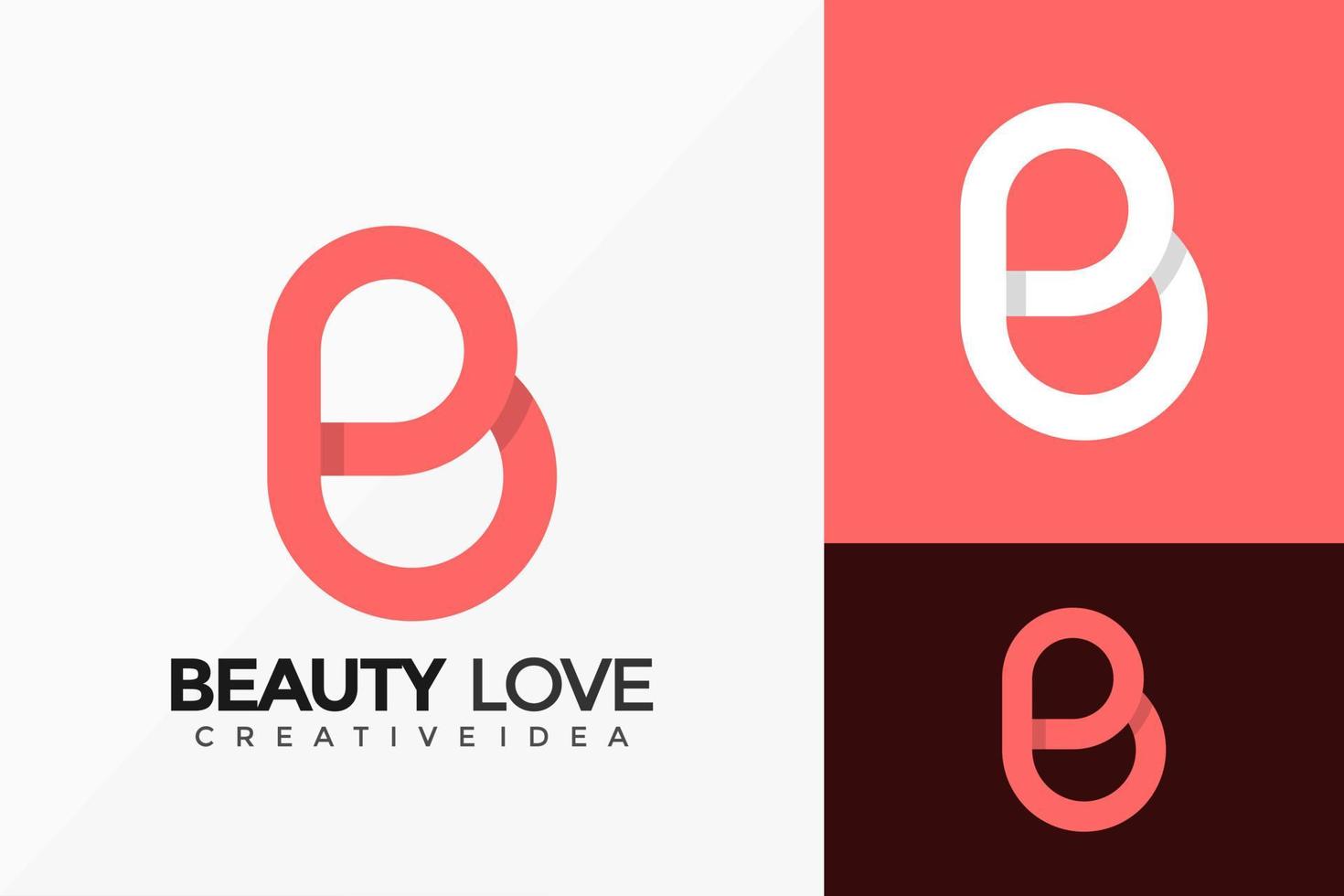 bokstaven b skönhet kärlek logotyp vektordesign. abstrakt emblem, designkoncept, logotyper, logotypelement för mall. vektor