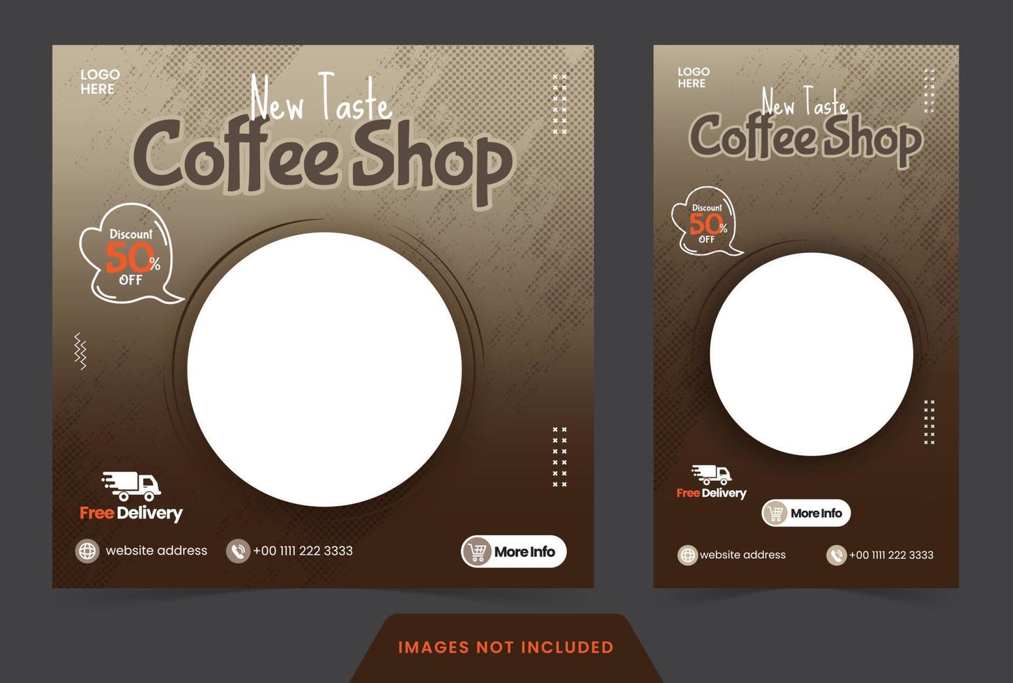 Social-Media-Post-Feed und Story-Coffee-Pack-Shop-Banner oder Flyer für Social-Media-Post-Vorlage vektor
