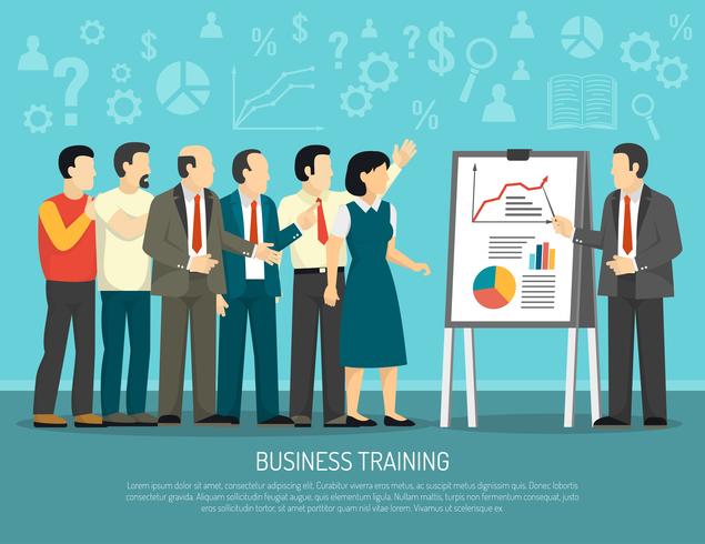 Business Training Program Class Flat Illustration vektor