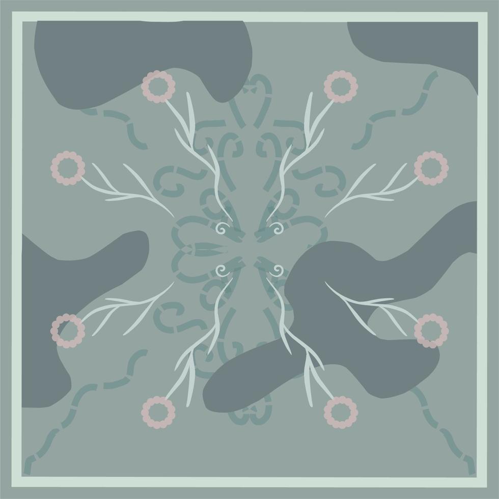 Vektor-Seidenschal mit abstraktem Strichlinienmuster zeitgenössische Pastellfarbe für Hijab, Tapete, Hintergrund. vektor