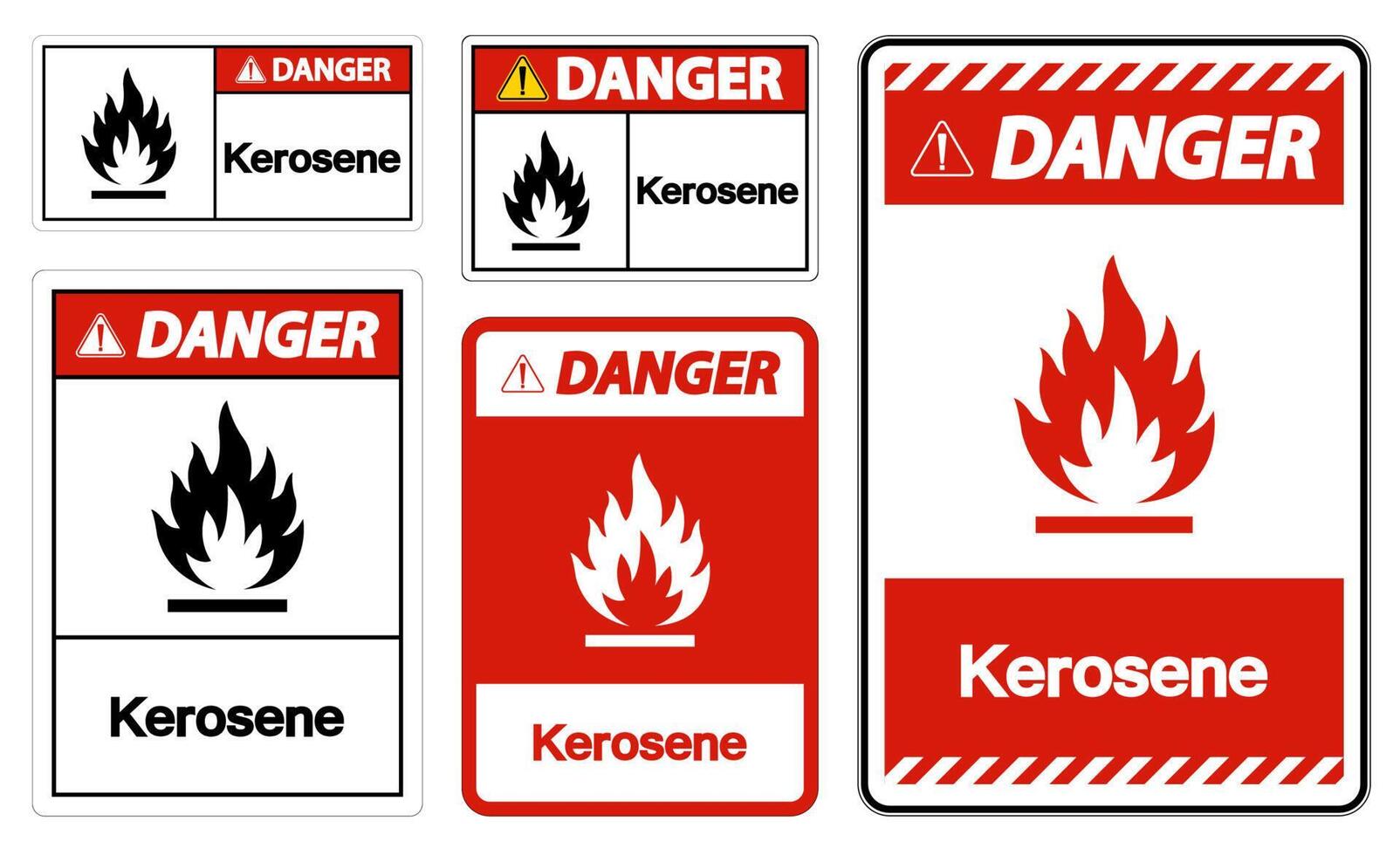 Gefahr Kerosin Symbol Zeichen auf weißem Hintergrund vektor