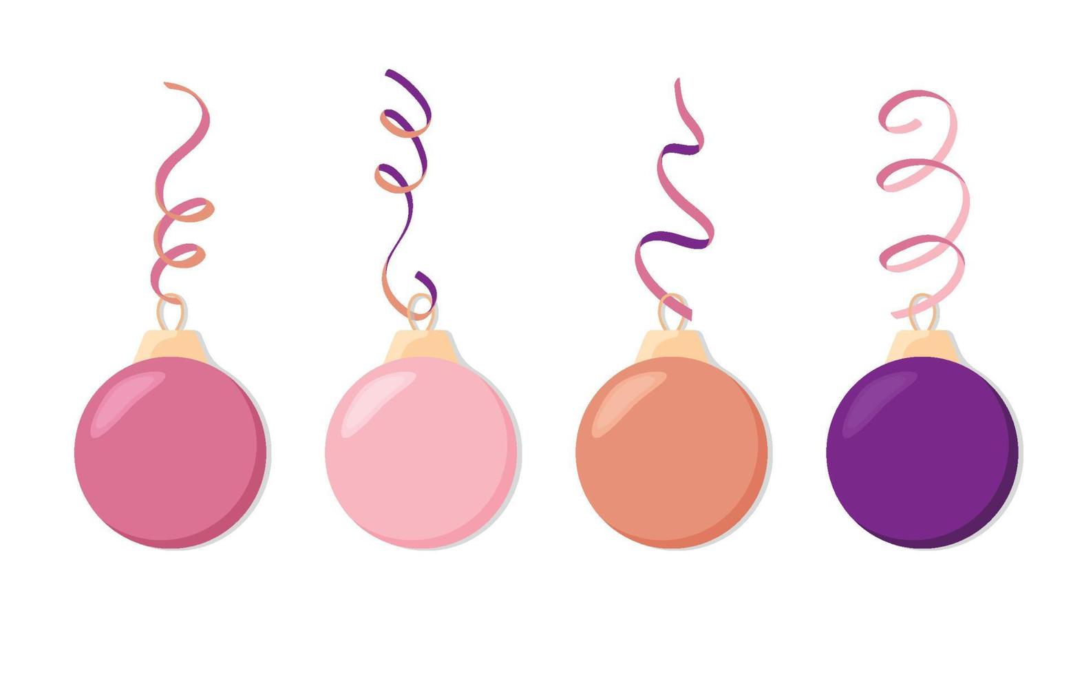julleksak på ett träd. en uppsättning av glas balls.vektor.illustration vektor