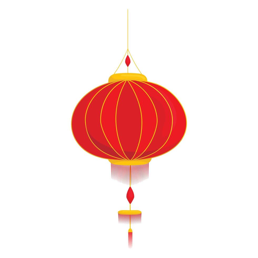röd kinesisk lykta i platt design vektor