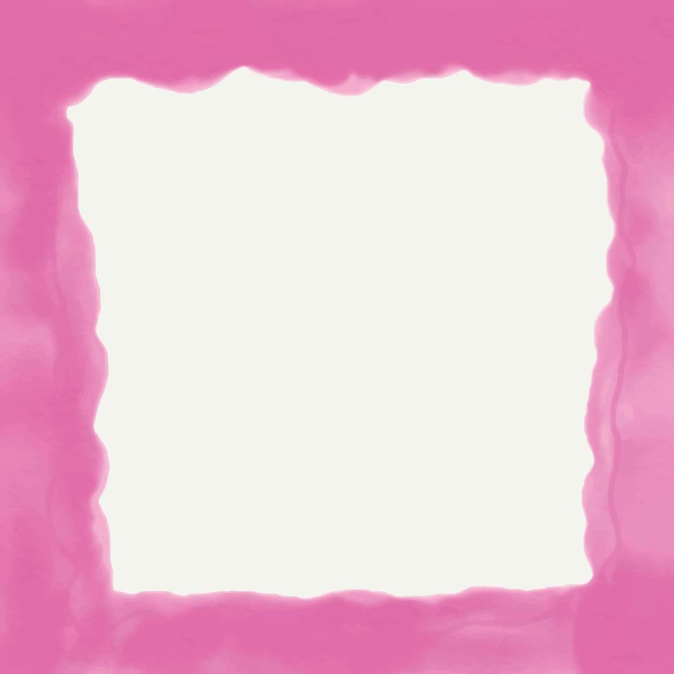 rosa ramkant med akvarelleffekt i platt stil. plats för text, kopiera utrymme. mall kort, inbjudan, omslag, affisch vektor