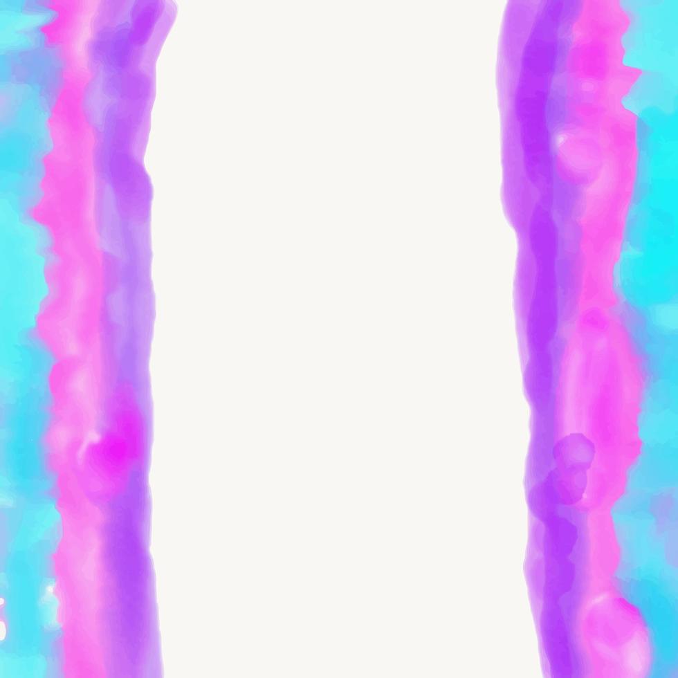 Farbiger vertikaler Rahmen mit Aquarelleffekt im flachen Stil. Platz für Text, Platz kopieren. Vorlagenkarte, Einladung, Cover, Poster vektor