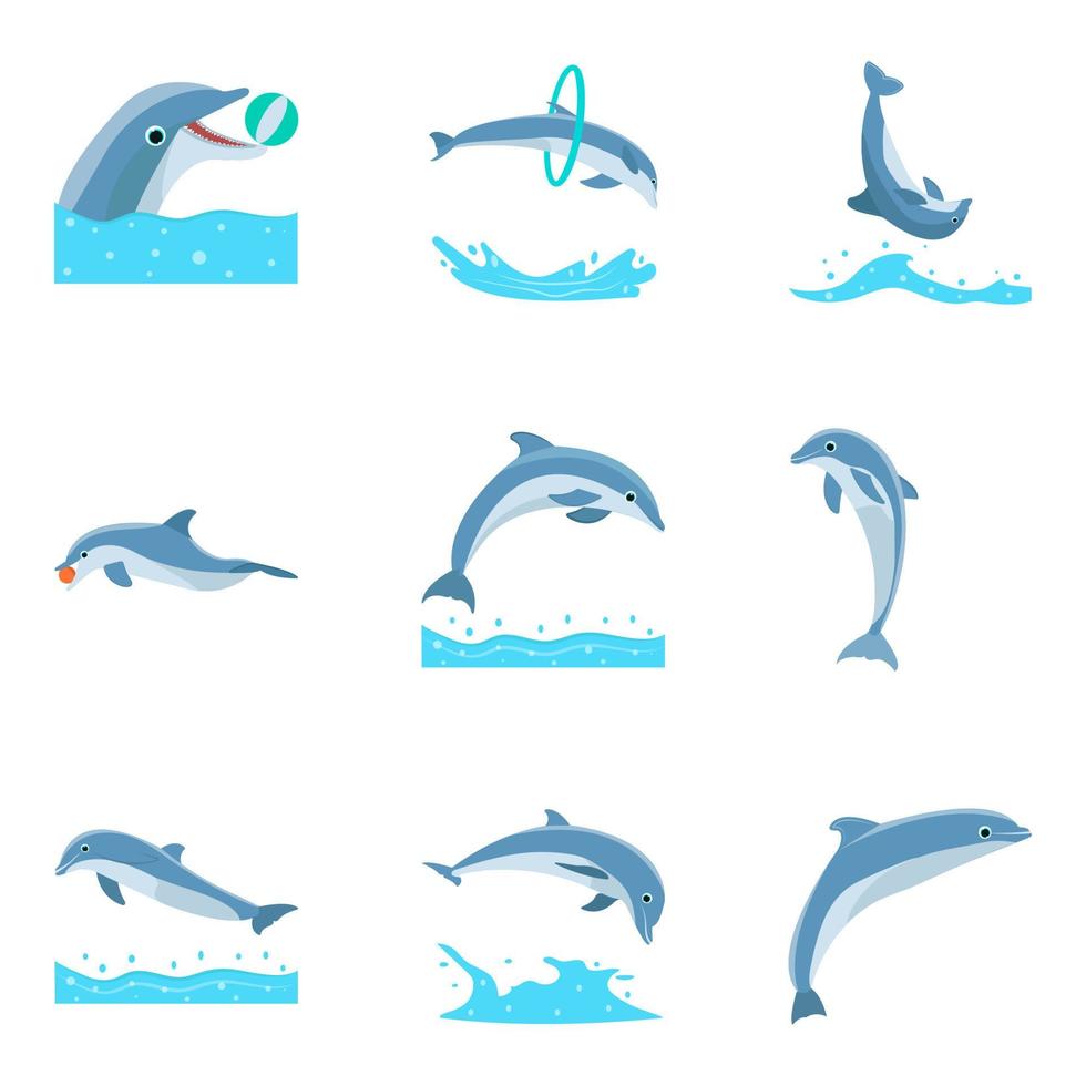 hoppande delfiner koncept vektor