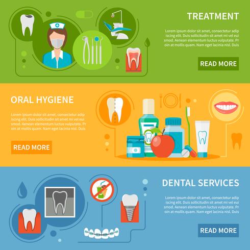 Dental Care Banners Set vektor