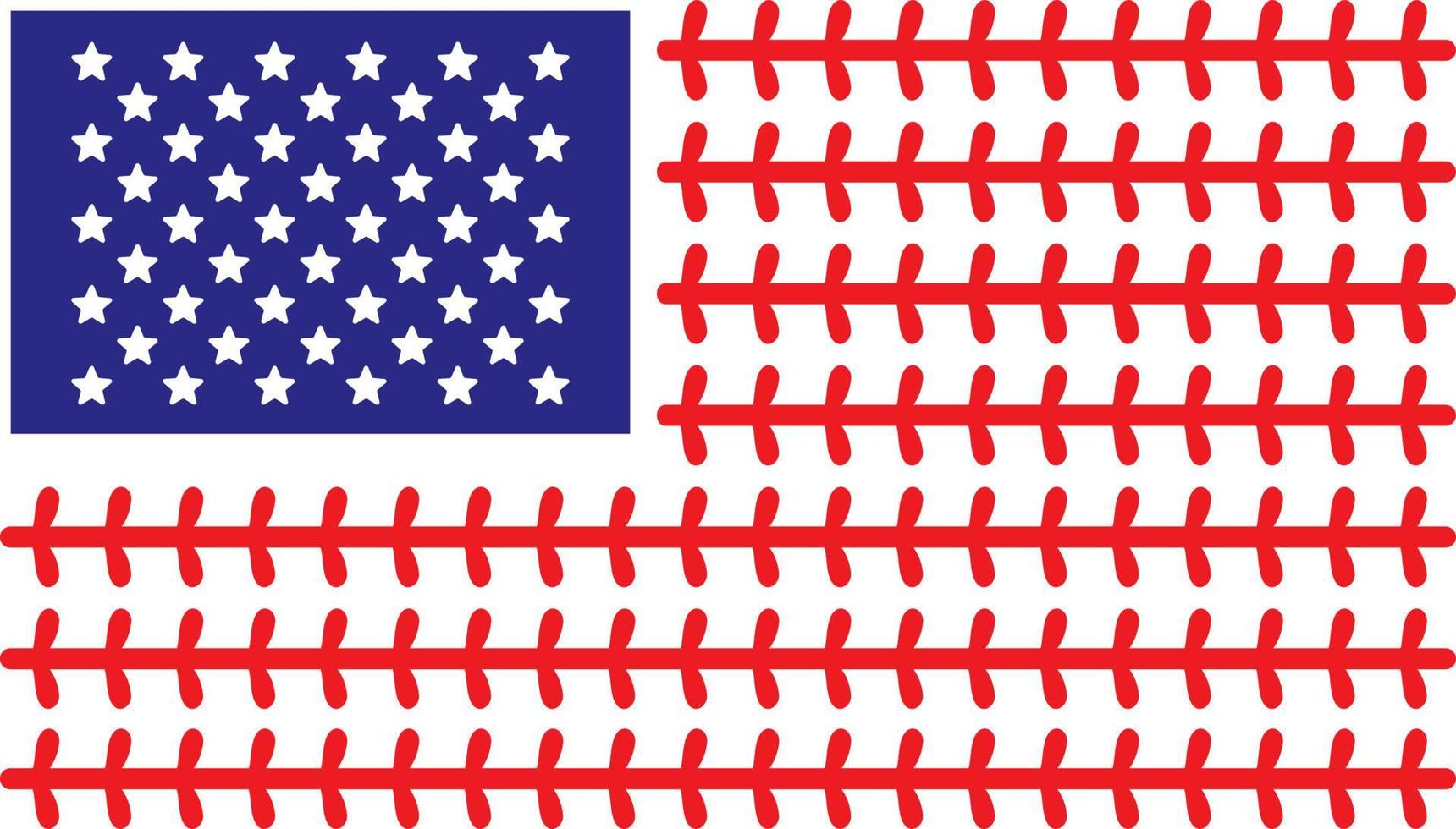 USA:s basebollflagga vektor